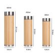 Natural Bamboo Wooden Simple Portable Stainless Steel Double-Layer Bamboo Cup Vacuum Vacuum Cup Gift Bamboo Shell Cup