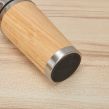 Double-Layer Vacuum Stainless Steel Bamboo Wood Cover Thermos Cup Outdoor Portable Office Business Straight Tea Cup Coffee Cup