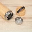 Double-Layer Vacuum Stainless Steel Bamboo Wood Cover Thermos Cup Outdoor Portable Office Business Straight Tea Cup Coffee Cup