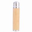 Creative New Bamboo Shell Bullet Head Thermos Cup 304 Stainless Steel Inner Vacuum Insulated Sports Water Bottle