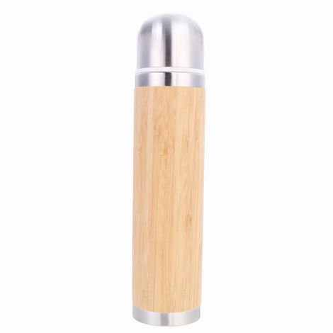 Creative New Bamboo Shell Bullet Head Thermos Cup 304 Stainless Steel Inner Vacuum Insulated Sports Water Bottle