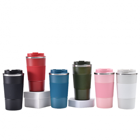 304 Stainless Steel Coffee Cup With Silicone Insulated Sleeve