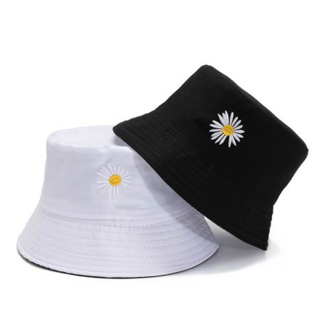 Summer Fashion Reversible Embroidered Cotton Fisherman Bucket Hat