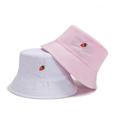 Summer Fashion Reversible Embroidered Cotton Fisherman Bucket Hat