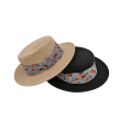 Boater Hat Wide Brim Flat Top Straw Hat