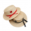 Boater Hat Wide Brim Flat Top Straw Hat