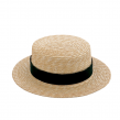 Boater Hat Wide Brim Flat Top Straw Hat