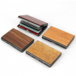 Solid Wood Stainless Steel Business Card Holder