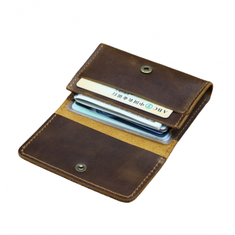 top-grain leather men's cardholder coin purse