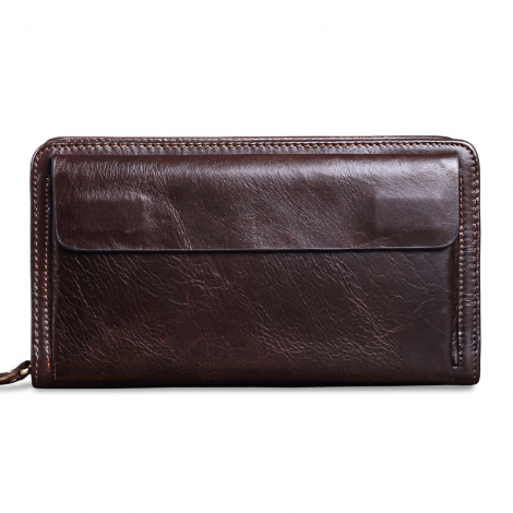 Men's Business Genuine Leather Wallet with Coin Pocket