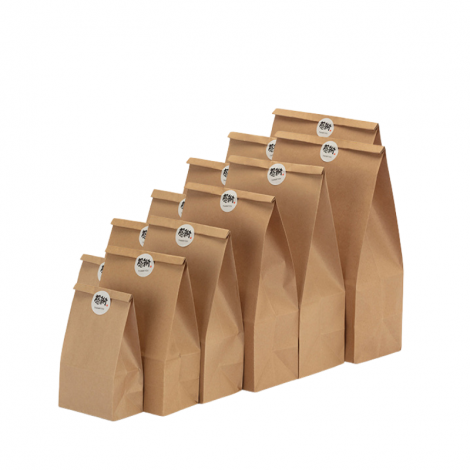 kraft paper square bottom baking oil-resistant packaging bag