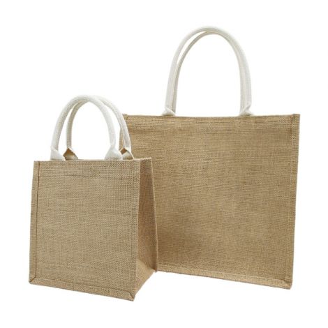 jute shopping tote bag with waterproof coating