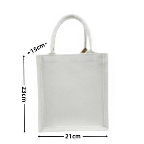 jute shopping tote bag with waterproof coating