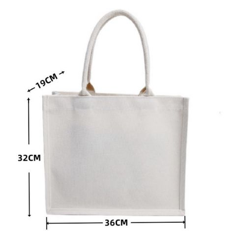 jute shopping tote bag with waterproof coating