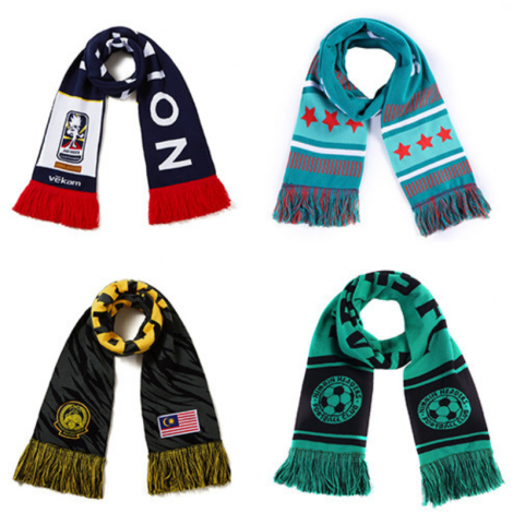 Acrylic Double-sided Knitted Fans Scarves