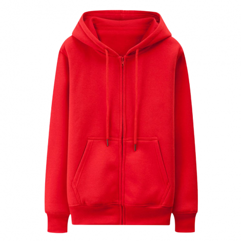 Cotton Over Zipper Long Sleeve Hoodie