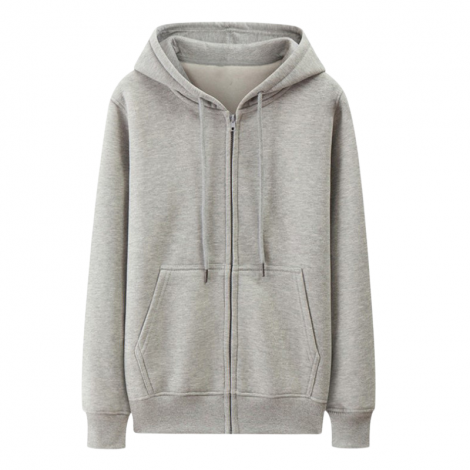 Cotton Over Zipper Long Sleeve Hoodie