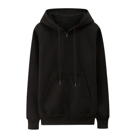 Cotton Over Zipper Long Sleeve Hoodie