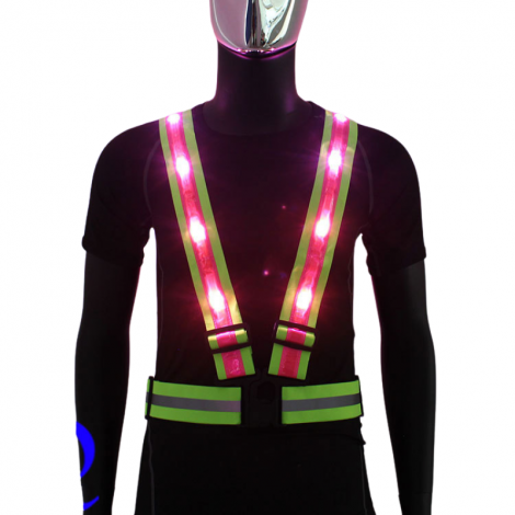 LED outdoor night running riding reflective harness