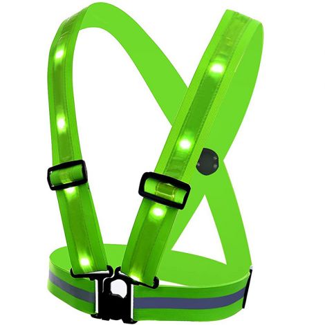 LED outdoor night running riding reflective harness