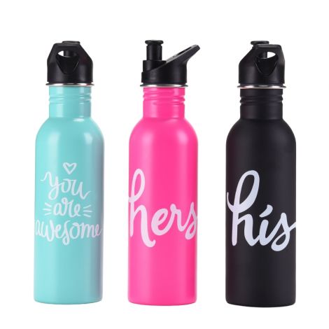 750ML SINGLE-LAYER STAINLESS STEEL PORTABLE WATER BOTTLE