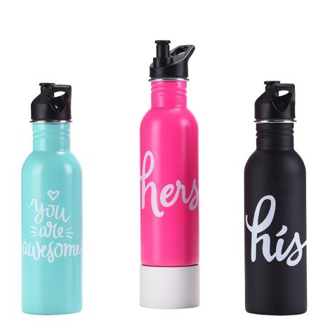 750ML SINGLE-LAYER STAINLESS STEEL PORTABLE WATER BOTTLE