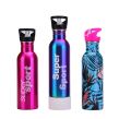 Single-layer stainless steel outdoor sports water bottle with straw