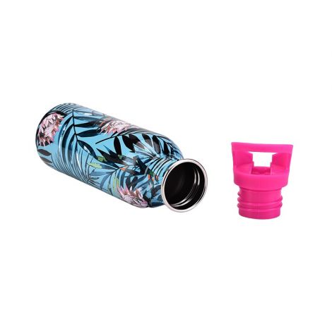 Single-layer stainless steel outdoor sports water bottle with straw