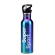 Single-layer stainless steel outdoor sports water bottle with straw