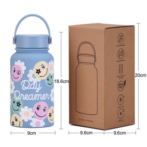 650ml wide mouth portable vacuum student sports bottle