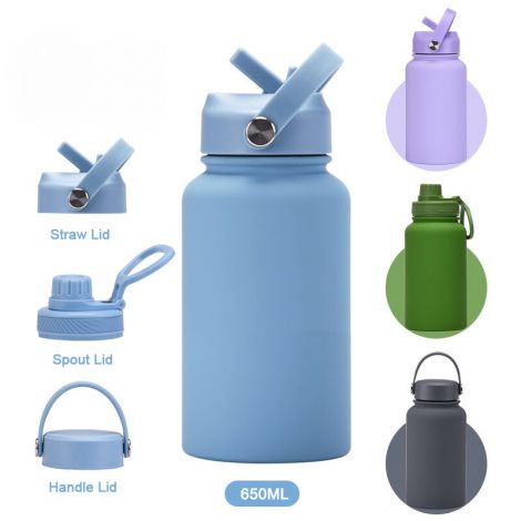 matte rubber surface 1L Vacuum kettle with three lids